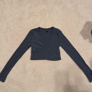 Wild Fable Blue Longsleeve Crop Top